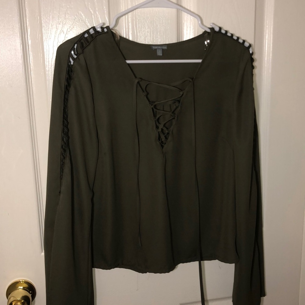 Navy green blouse